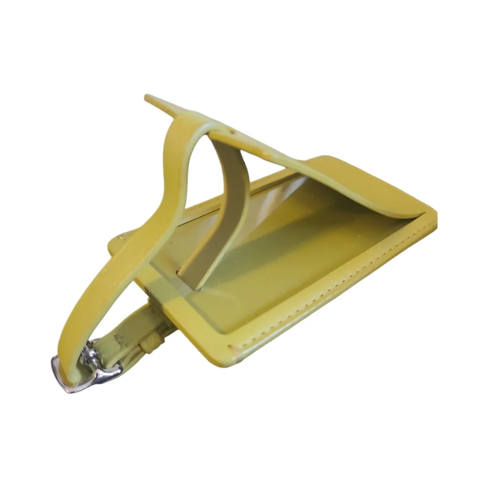 Coach Yellow/green Leather Luggage Tag